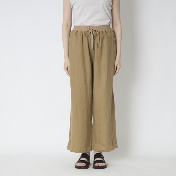 ★Studio Doe Linen Low Waist Trousers リネンパンツ/送料込 台湾発【STUDIO DOE】リネン混ローウエストストレートパンツ